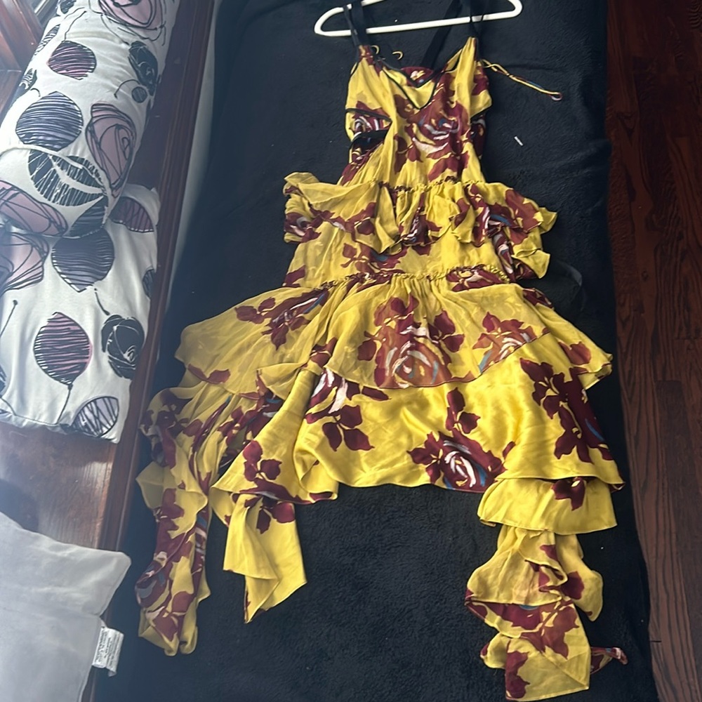 Cinq à Sept ruffle silk and chiffon dress